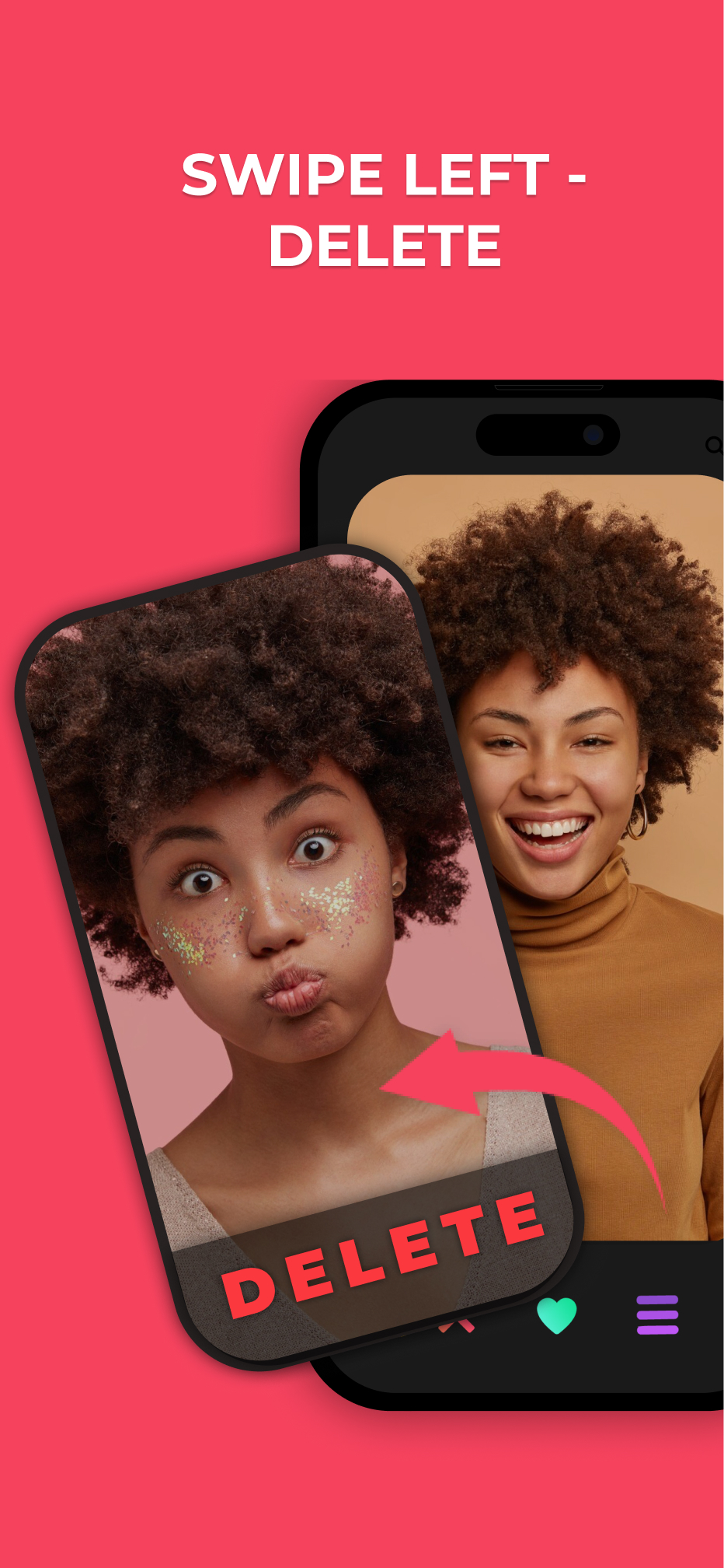 Swipe Photo Cleaner screenshot showing gallery cleanup statistics and saved space